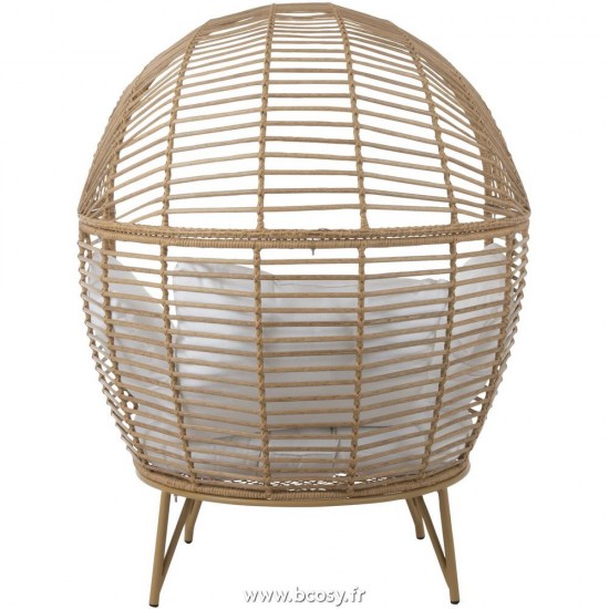 Jolipa Jline Chaise Lounge Ovale Acier Naturel