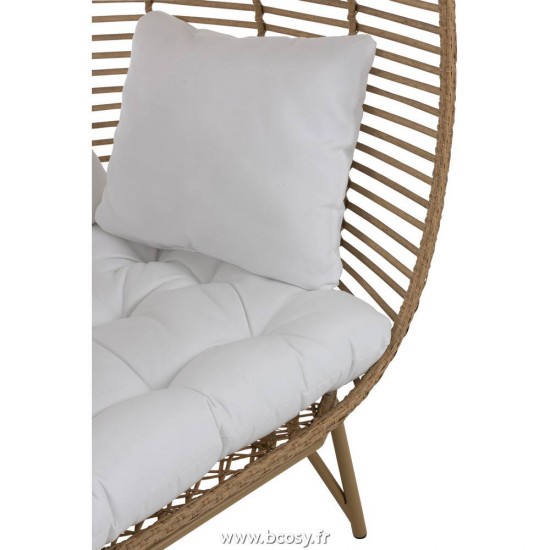 J-Line chaises lounges Chaise Lounge Ovale Acier Naturel