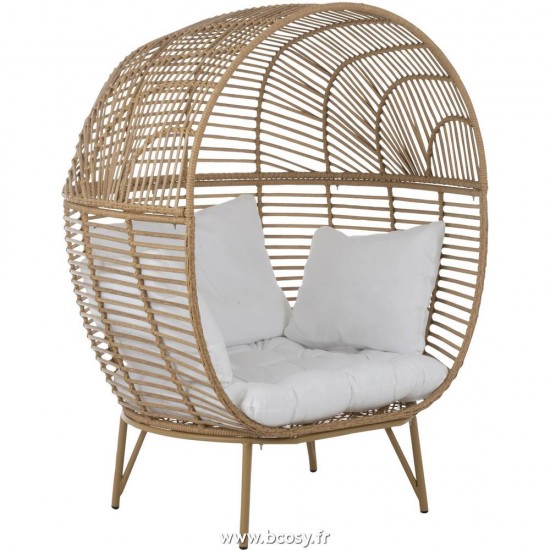 J Line Chaise Lounge Ovale Acier Naturel Jline 91019 by Jolipa 91019