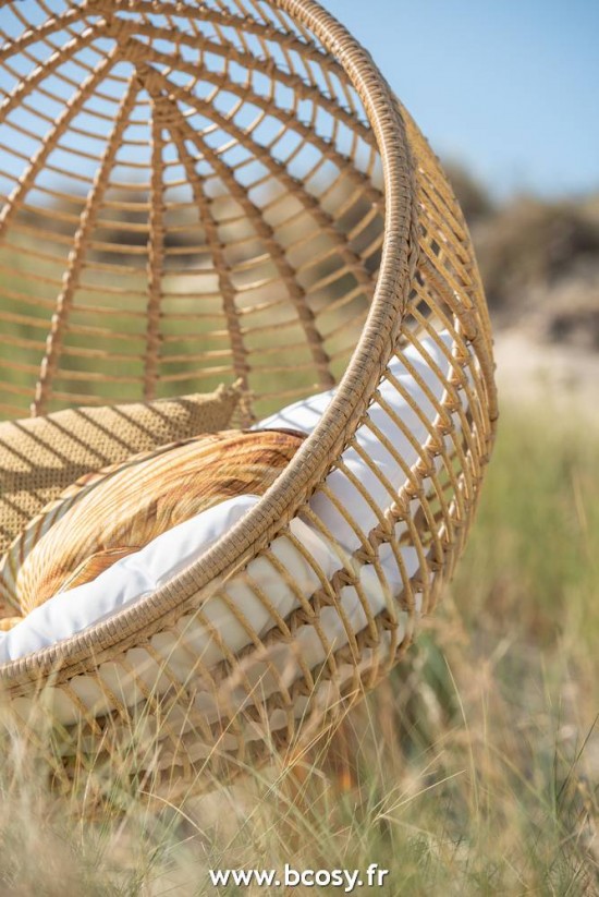 J-Line Sedia Da Appendere Rotondo Acciaio Naturale