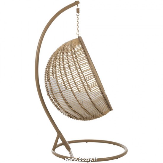 J-Line chaise suspendue oeuf Jolipa Jline Chaise Suspendue Rond Acier Naturel