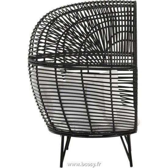 J-Line chaises lounges Jolipa Jline Chaise Lounge Ovale Acier Noir