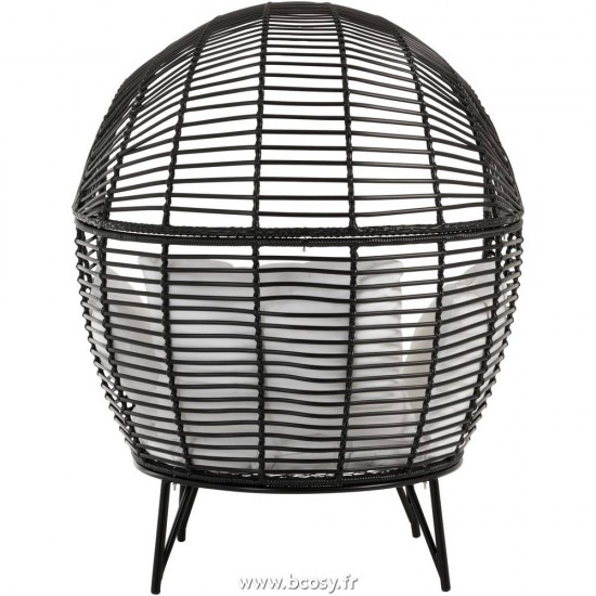 Jolipa Jline Chaise Lounge Ovale Acier Noir