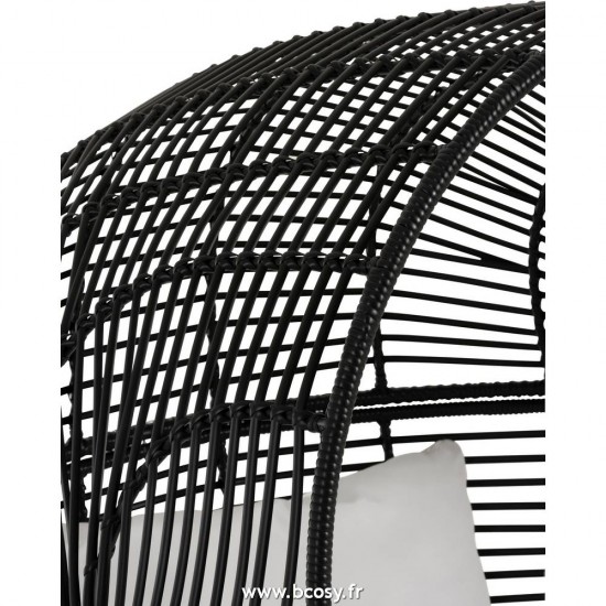 J-Line chaises lounges Chaise Lounge Ovale Acier Noir