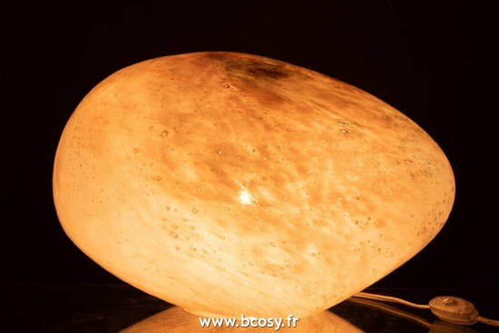 J-Line Éclairage Armatures Luminaires D'intérieur Pieds De Lampe Avec Abat Jour Lampes De Table Jolipa Jline Lampe Dany Ovale Verre Rose