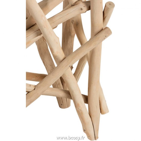 Jolipa Jline Console Rectangulaire Branches Bois Verre Naturel