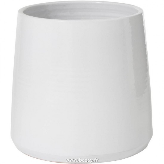 J-Line cachepots de fleur Jolipa Jline Cachepot Rond Ceramique Blanc Extra Large
