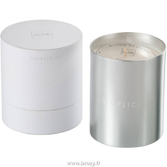 J Line Bougie Parfumee Simplicity Cire Blanc Argent 70 Heures Jline 94147 by Jolipa 94147