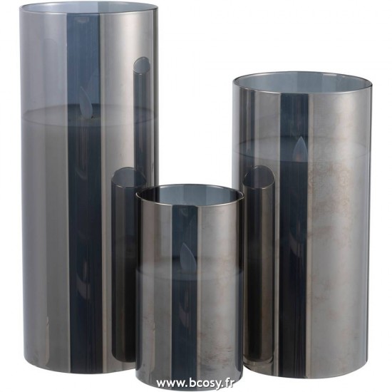 Jolipa Jline Lampe Led Brillante Verre Gris Large