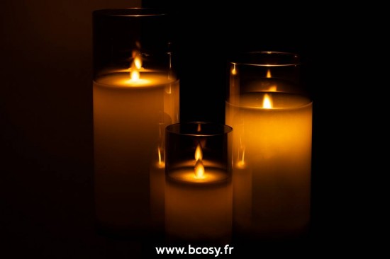 J-Line Éclairage Armatures Luminaires D'intérieur Pieds De Lampe Avec Abat Jour Lampes De Table Lampe Led Brillante Verre Gris Large