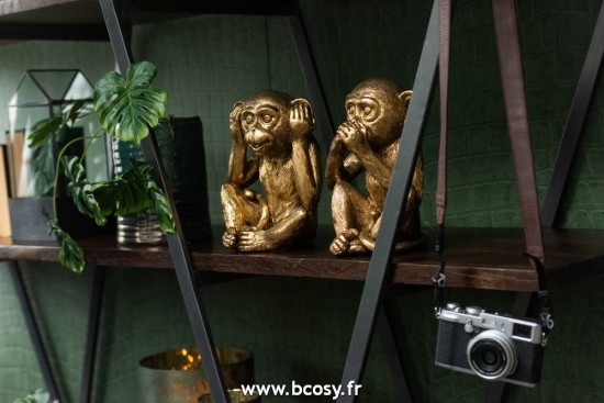 Jolipa Jline Singe Entendre Voir Se Taire Antique Or Assortiment De 3