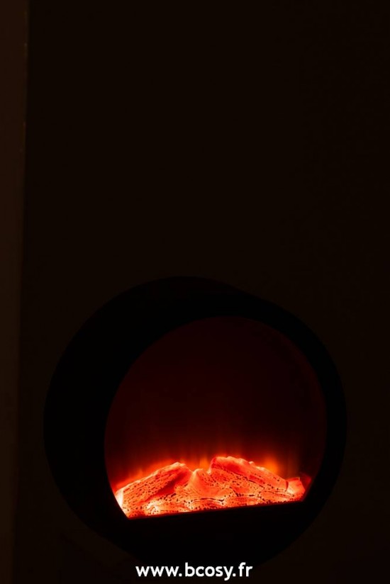 J-Line cheminées Jolipa Jline Cheminee Led Ronde Noir