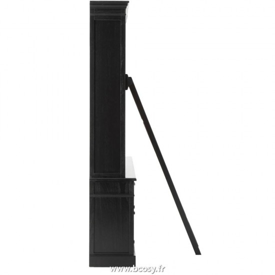 J-Line armoires bibliotheques étagères à livres Jolipa Jline Bibliotheque Echelle Bois Noir Naturel