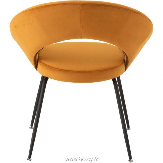 Jolipa Jline Chaise Ronde Metal Textile Ocre