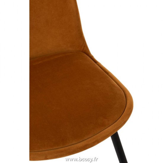 J-Line chaises de repas Chaise Claire Metal Textile Ocre