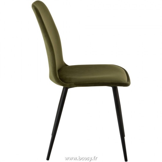 J-Line chaises de repas Jolipa Jline Chaise Claire Metal Textile Vert