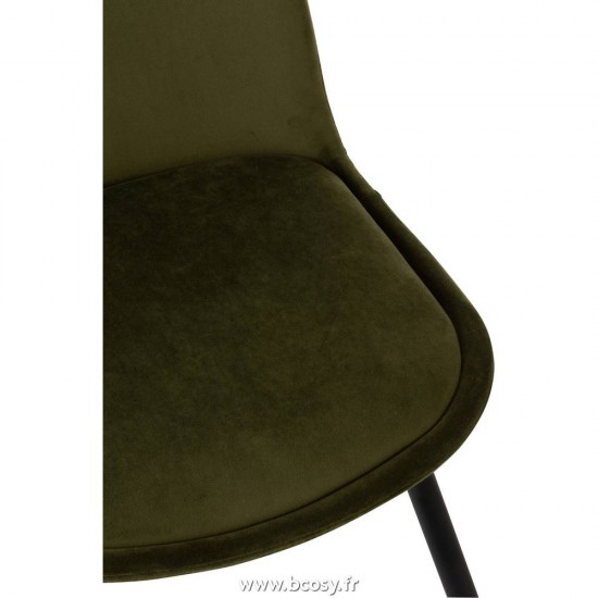 J-Line chaises de repas Chaise Claire Metal Textile Vert