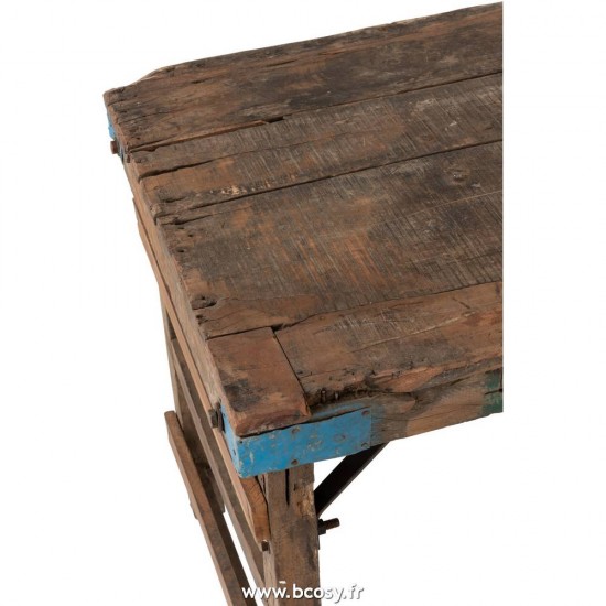 J-Line tables de drapier murales Console Vieillie Bois Recycle Marron