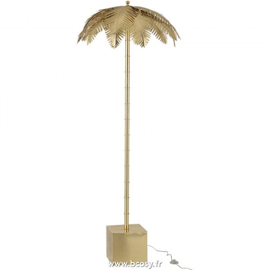 J Line Lampe Sur Pied Feuilles De Coco Acier Or 200H Jline 96493 by Jolipa 96493