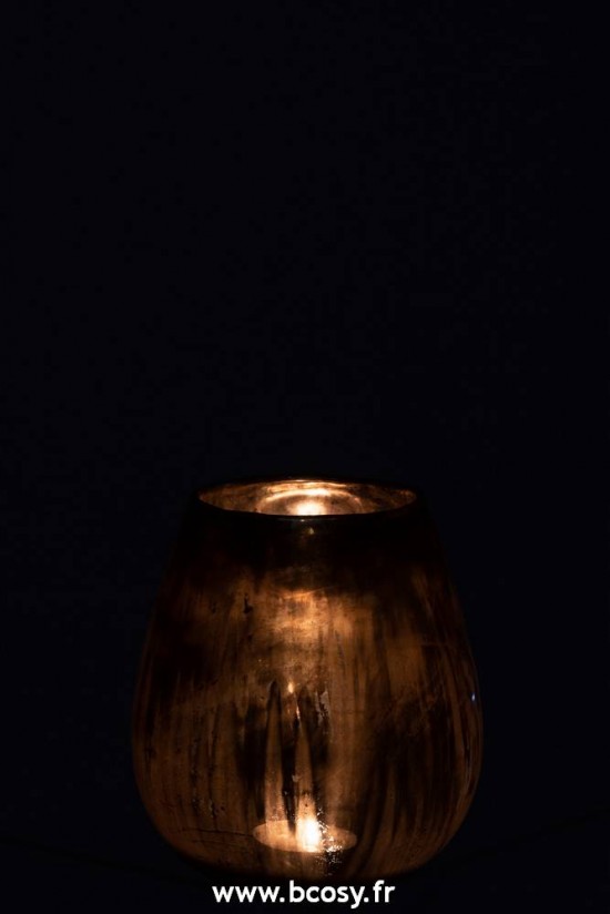 J-Line lanternes photophores Jolipa Jline Photophore Arno Verre Antique Or