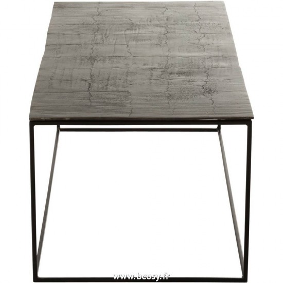 J-Line tables de salon basse Jolipa Jline Table De Salon Rectangulaire Oxidize Aluminium Metal Antique Noir Vert