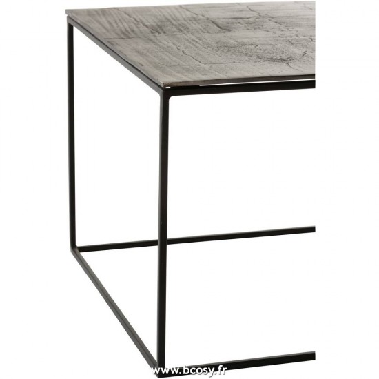 Jolipa Jline Table De Salon Rectangulaire Oxidize Aluminium Metal Antique Noir Vert