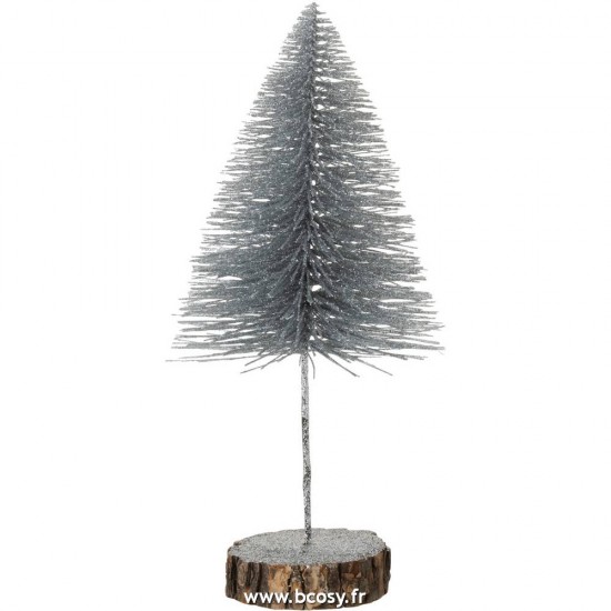 J-Line arbres sapins de noel sur pied Jolipa Jline Sapin De Noel Decoratif Paillettes Argent Large