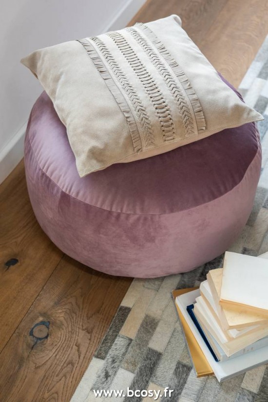 Jolipa Jline Coussin Bord Carre Cuir Gris Clair