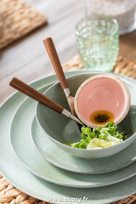 Jolipa Jline Assiette Profonde Eclaboussures Ceramique Menthe