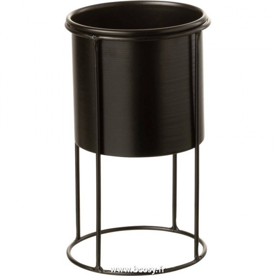 J-Line cachepots de fleur Jolipa J Line Jline Cachepot Sur Pied Metal Noir Small