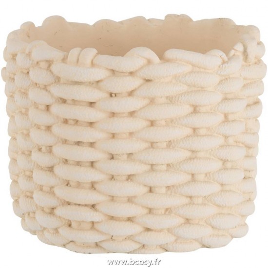 J-Line cachepots de fleur Jolipa Jline Cache Pot Imitation Corde Ciment Beige Medium