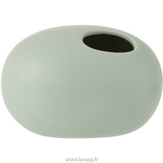 J-Line vases Jolipa Jline Vase Ovale Ceramique Vert Pastel Small