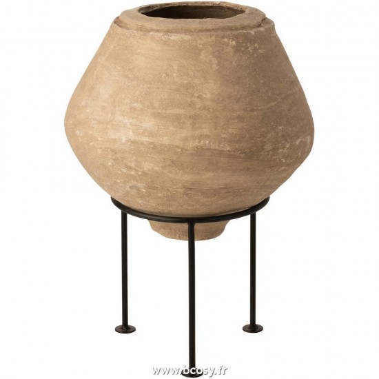 J-Line Jolipa J Line Jline Pot Sur Pied Chad Papier Mache Marron
