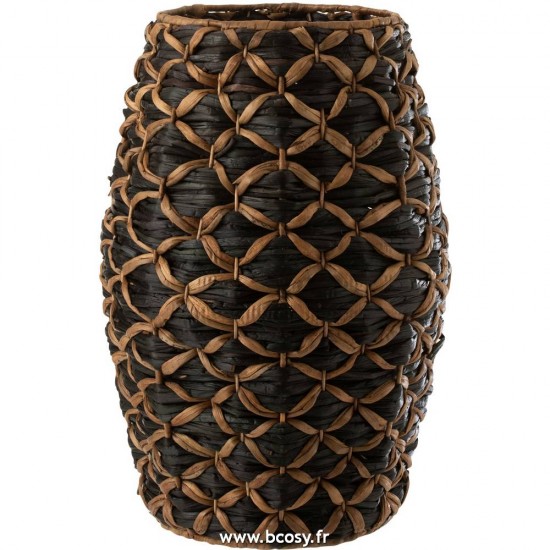 J-Line paniers de rangement Jolipa J Line Jline Panier Roni Long Jacynthe D Eau Noir Marron