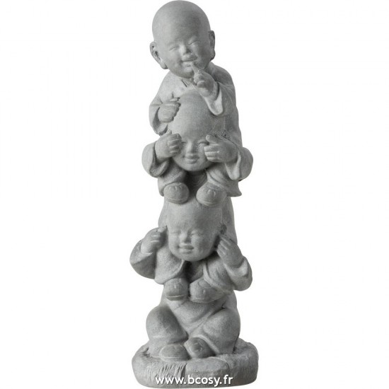 J-Line frères Moines statuettes Jolipa J Line Jline Moine Sur Les Epaules Resine Gris