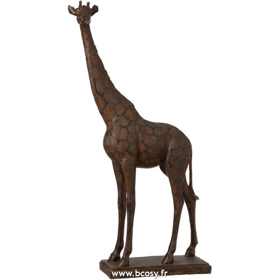 J-Line girafes statuettes Jolipa J Line Jline Girafe Resine Marron Large