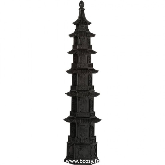J-Line J Line statuettes statuettes Jolipa Temple Oriental Resine Noir Medium.
