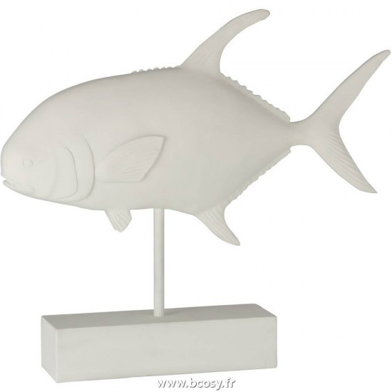 J-Line poissons sur base statuettes Jolipa J Line Jline Poisson Sur Pied Resine Blanc
