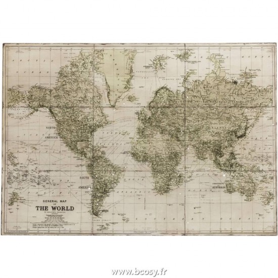 J-Line cartes universelles Jolipa J Line Jline Carte Du Monde Metal Blanc Kaki