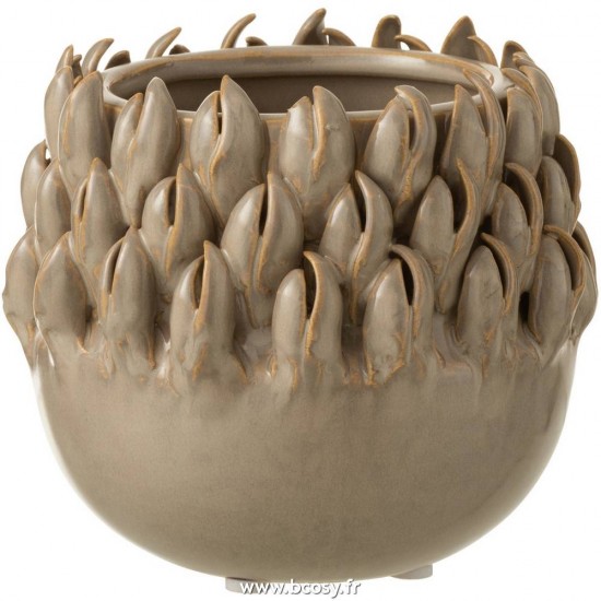 J-Line cachepots de fleur Jolipa J Line Jline Cachepot Ibiza Ceramique Gris Small