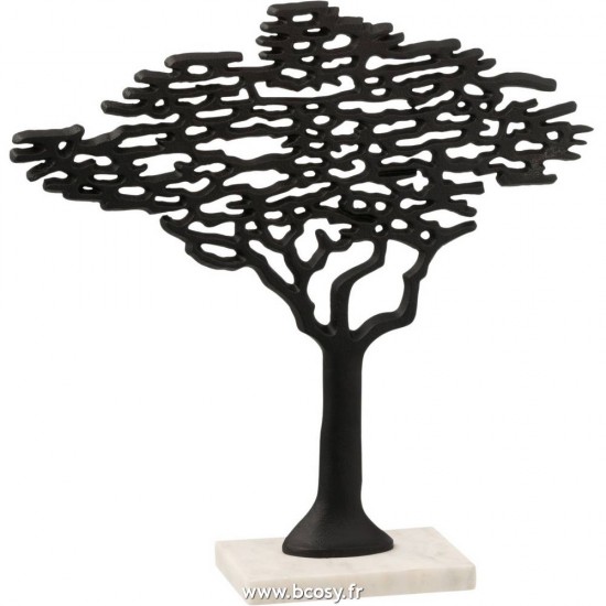 J-Line figurines statuettes Jolipa J Line Jline Arbre Pied Aluminium Marbre Noir Blanc