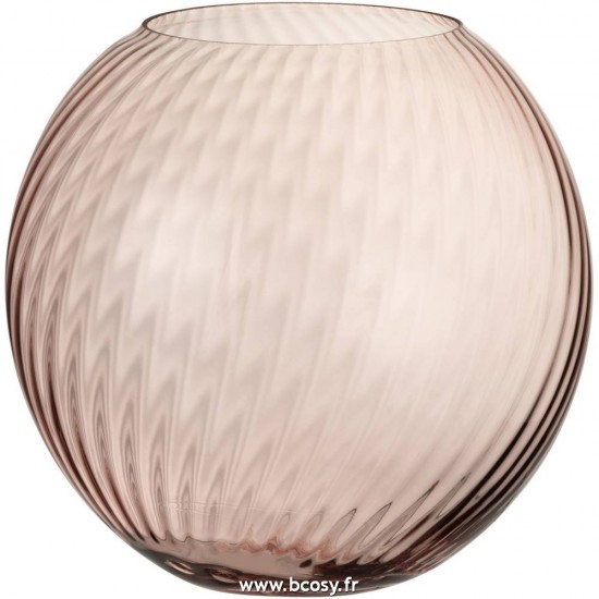 J-Line vases Jolipa J Line Jline Vase Rond Cannele Verre Rose Large