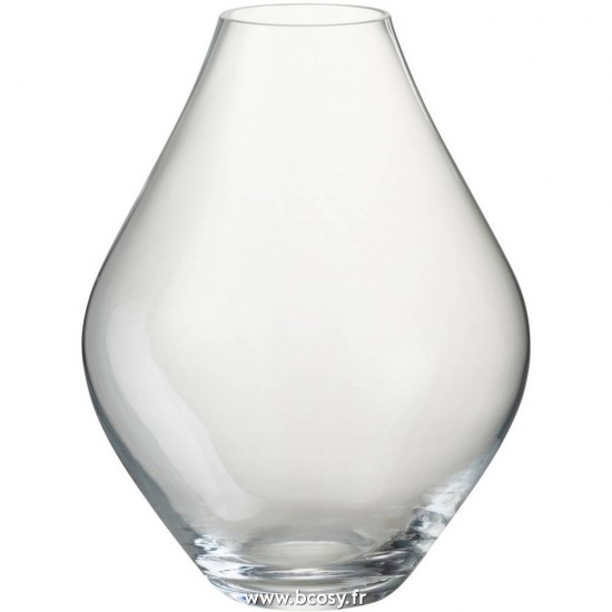 J Line Vase Abby Verre Transparent Large L22xB22xH28 Jline 14002 by Jolipa 14002