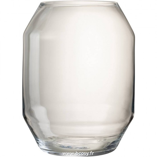 J Line Vase Lilou Verre Transparent Large L30xB30xH41 Jline 14016 by Jolipa 14016