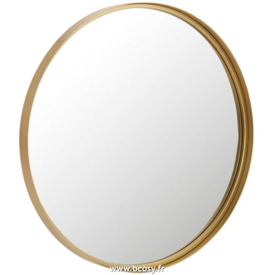 J-Line miroirs Jolipa J Line Jline Miroir Rond Bord Haut Metal Verre Or Small