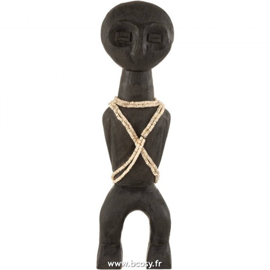J Line Personnage Takwimu Bois De Manguier Noir Large L13xB8xH47 cm Jline 15821 by Jolipa 15821