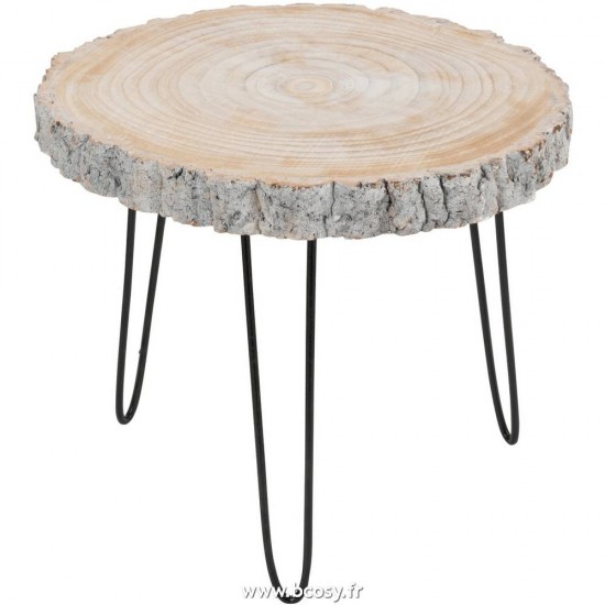 J Line Table Gigogne Bois Paulownia Grey Wash Small L49xB43xH40 cm Jline 15841 by Jolipa 15841