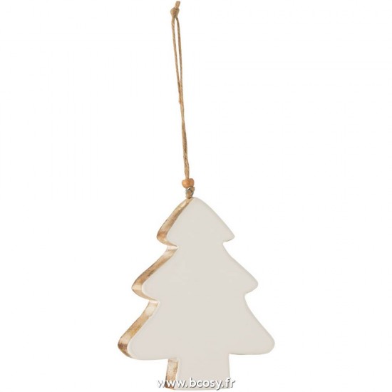 J-Line J Line hivers Jolipa Sapin De Noel Suspendu Bois De Manguier Blanc Large.