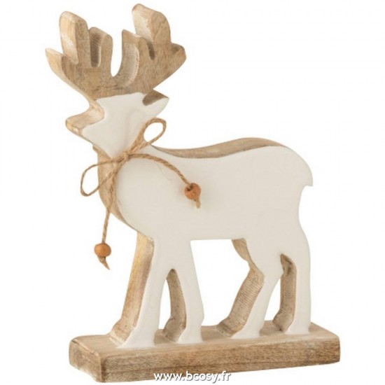 J-Line J Line rennes caribous Jolipa Renne Sur Pied Bois De Manguier Blanc Blanc Wash Small.