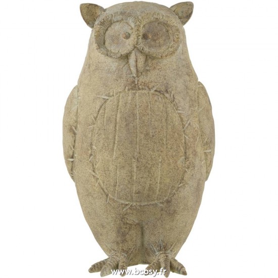 J Line Hibou Resine Marron Clair Large L21xB21xH35 cm Jline 16446 by Jolipa 16446